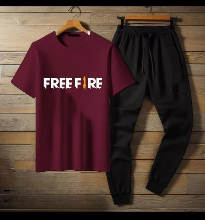 Premium Micro Men’s Tracksuit FreeFire Print – Comfortable Sportswear | Gym & Workout Suit - Black Extra Large