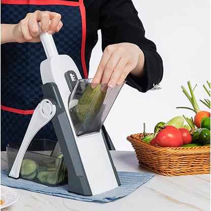 4 In 1 Vegetable Cutter Chopper Adjustable Multi-function Cutter Vertical Vegetable Cutter Kitchen Shredder Grater Artifact(random color )