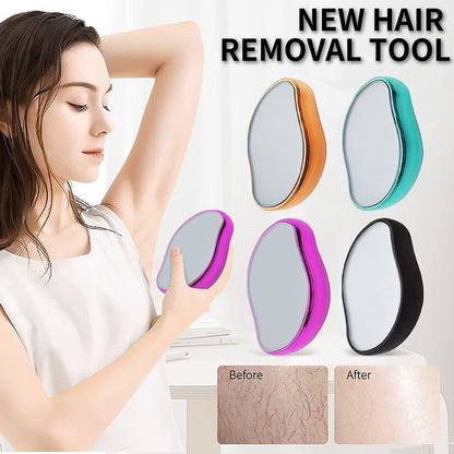 Crystal Hair Eraser - Magic Crystal Hair Remover, Painless Hair Removal With Epilator Mini Hair Remover For Men And Women Leg Arm Back Soft Smooth Silky Skin(Random Color)